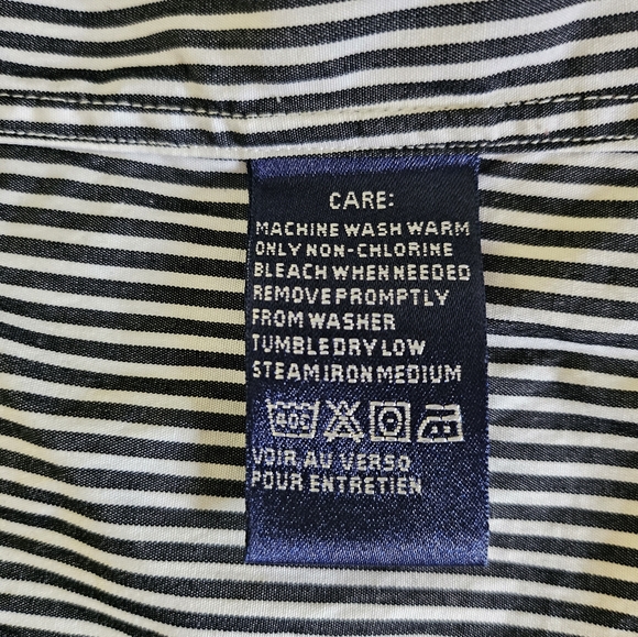Womens Ralph Lauren Golf Black White Strip Button Up Tank Top Size 4 100% Cotton - Picture 5 of 11